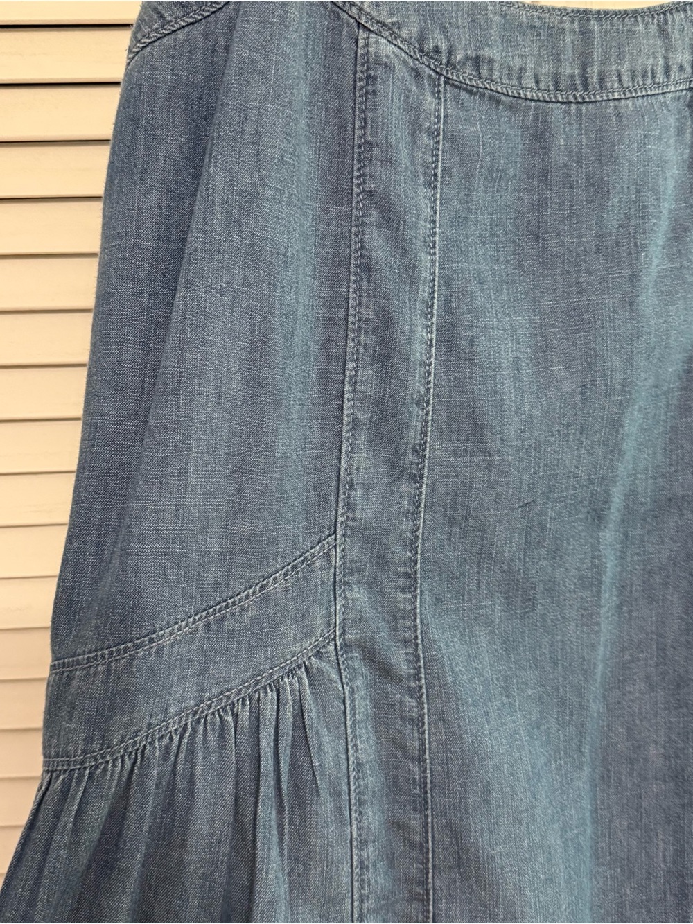 Abercrombie & Fitch Denim Scoop-Neck Slip Dress - Blue - Picture 4 of 12